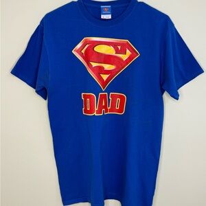 DC Comics Superman Dad Blue T-Shirt men’s size M super dad